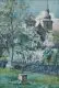 Karl Hübschmann, Angler/ Grab im Frühling. 1. H. 20. Jh, Aquarelle