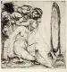 Josef Hegenbarth, Toilettenszene, 1920, Kaltnadelradierung auf chamoisfarbenem, festen Papier