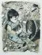 Otto Herbig, Der Papierkorb, 1951, Farblithographie auf "Schoellershammer" - Bütten