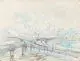 Albert Klatt, Industrielandschaft, 1922, Farbige Pastellkreide und Federzeichnung in schwarzer Tusche