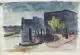 Walter Kohlhoff, Uferpromenade in Berlin, 1951, Aquarell auf chamoisfarbenem Bütten