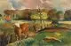 Fritz Burger-Mühlfeld, Kalb am Weidezaun. Ohne Jahr, Öl auf Leinwand