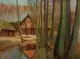 Heinrich Schlotermann, Im Spreewald, 1912, Öl auf Malpappe