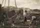 George Hendrik Breitner, Arbeiter und Pferde am Stadtrand, Um 1890, Aquatintaradierung auf Papier, sparsam handkoloriert
