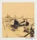 M. Brückner, Boote auf der Elbe mit Altstadtpanorama, 1920, Pinsel- und Federzeichnung in Tusche über Bleistift und Kohle auf gelbem Papier