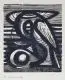 Rudolf Scharpf, Pelikan, 1948, Holzschnitt auf chamoisfarbenem Bütten