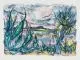 Rolf Dürig, Der See von Achichika (Mexiko), 1952, Farblithographie