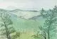 Fritz Tröger, Landschaft mit Bergen in der Ferne, 1942, Pastell über Federzeichnung auf Zeichenpapier