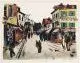 Gottfried Richter, Zwei Ansichten Pariser Straßenzüge, 1926, Lithographien, koloriert