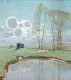 Max A. P. Frey, Pappeln im Frühling. Ohne Jahr, Aquarell