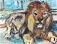 Liegender Löwe. Wohl 1950er Jahre by Fritz Winkler, Mischtechnik auf Aquarellpapier, offered Jun 2010