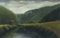 Otto Frey, Flußlandschaft. 1. H. 20. Jh, Öl auf Hartfaser
