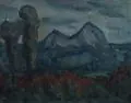 E.O. Schanze, Berglandschaft, 1921, Öl auf Leinwand