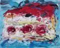 Ansgar Skiba, Tortenstück, 1991, Acryl auf Bütten
