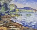 Max Theynet, Uferlandschaft, Um 1920, Öl auf Leinwand