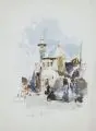 Max Rabes, Damaskus, 1895, Aquarell über Bleistift auf festem Bütten