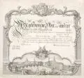 Carl Christian Maximilian Keyl, Meisterbrief mit der Ansicht von Dresden. Spätes 18. Jh, Kupferstich auf festem Bütten, vollständig auf Trägerpapier montiert