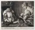 Johann Elias Ridinger, Amme mit Kindern und Katze