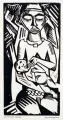 Max Pechstein, Säugling, 1918, Holzschnitt auf Maschinenbütten