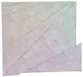 Karl-Heinz Adler, Verschobenes Quadrat, 2005, Graphitzeichnung und Aquarell-Schichtung, strukturiert, auf schwarzem Karton, mit weißem Karton hinterklebt
