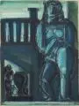 Günter Hein, Stehender weiblicher Akt, 1999, Gouache und Kreide auf festem Papier