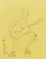 Hans Theo Richter, Sitzendes Mädchen, Gitarre spielend