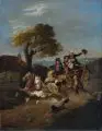 Simon Fruth, (zugeschr.), Wilde Fahrt, 1837, Öl auf Leinwand