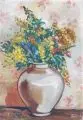 Ernst Fritsch, Stilleben mit Goldrute, Hagebutten und Kornblumen, 1929, Öl auf Leinwand