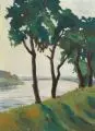 Katharine Grützmann, Elblandschaft, 1949, Öl auf Leinwand