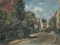 Margarete Macholz, Margarete Machholz, Ansicht von Kleinzschachwitz, 1938, Öl auf Leinwand