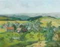 Rudolf Schmidt, Sächsische Landschaft. Ohne Jahr, Öl auf Malpappe