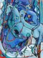 Regina Zepnick, Akrobaten im Zirkus, 2009, Acryl auf Leinwand