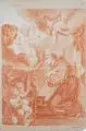 Das Christkind erscheint dem hl. Antonius von Padua by Georg Christoph Kilian, Um 1760, Rötelzeichnung auf grauem, fasrigen Bütten, offered Dec 2009