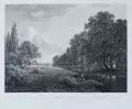 Philipp Veith, Partie bey der Friedrichs Brücke in Friedrichstadt Dresden, 1833, Kupferstich auf dünnem Bütten