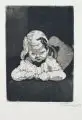Hans Körnig, Unser Töchterchen Margarethchen 2 3/4 Jahre, 1953, Aquatintaradierung auf chamoisfarbenem Bütten