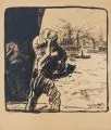 Robert Sterl, Rotterdam, 1906, Umdrucklithographie auf siennafarbenem Velin