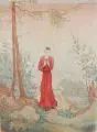 Erik Winnertz, Symbolistische Szene, 1934, Aquarell, Farbstift und Pastell auf festem Japan