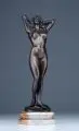 Gyula Maugsch, Stehender weiblicher Akt. Wohl 1920er Jahre, Bronze, gegossen, braun patiniert
