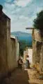 Curt Agthe, Motiv aus Anacapri (Blick auf Ischia), 1892, Öl auf Holz