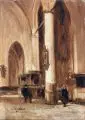Johannes Bosboom, Kircheninterieur. Mitte 19. Jh, Öl auf Holz