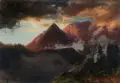 Carl Coven Schirm, (zugeschr.), Abendrot an der Eiger Nordwand, Um 1880, Öl auf Papier, auf Malpappe aufgezogen