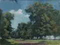 Wilhelm Eller, Allee Ostragehege, Dresden, Öl auf Leinwand