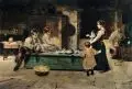 Eduardo Sánchez Solá, Fütterung der Kätzchen. Ohne Jahr, Öl auf Leinwand