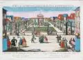 Johann Baptist Bergmüller, Die Esplanade in der Peters Vorstadt zu Leipzig, Kolorierter Kupferstich