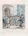 Durchzug der Preussischen Gefangenen [ ] by Gottfried Heinrich Geißler, 1808, Kolorierte Radierung auf Bütten, offered Sep 2009