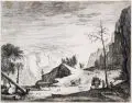Roeland Roghman, (zugeschr.), Felsenlandschaft. 2. H. 17. Jh, Radierung