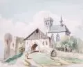 Sophus Ruge, Burgkapelle. 2. H. 19. Jh, Aquarell über Bleistift