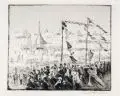 Paul Paeschke, Eissegeln auf dem Müggelsee. Anfang 20. Jh, Aquatintaradierung mit Roulette auf Japan