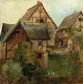 Bauerngehöft. Wohl um 1875 by Wilhelm Heinrich Schneider, Öl auf Malpappe, offered Jun 2009