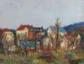 Dieter Beirich, Lößnitzlandschaft, 1968, Öl auf Hartfaser